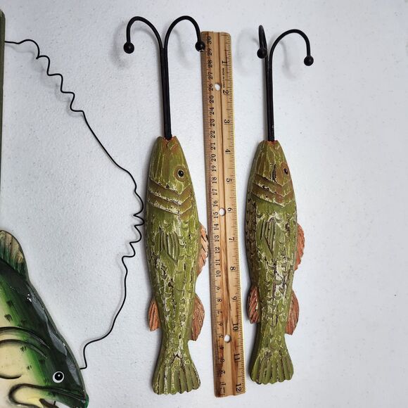 Fisherman Wall Decor Set – Rustic Sign & Hooks – Great Gift for Fishing Fans - Picture 8 of 9